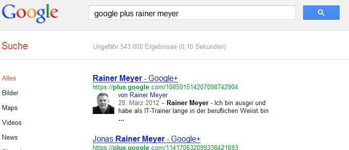 Finden des Google+Profils Finden des Google+Profils