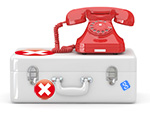 Telefon auf Koffer